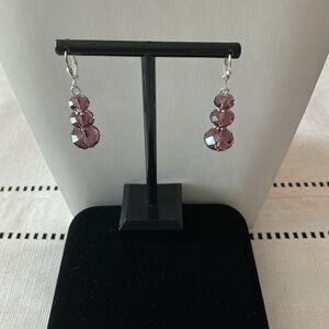 Swarovski Amethyst Crystal Drop Earrings